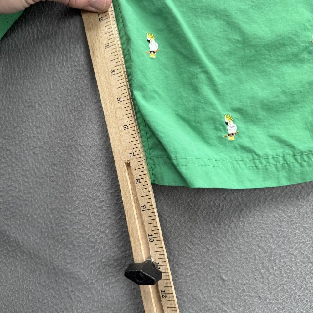 Cremieux Swim Shorts Mens‎ Large Green Parrot Print Trunks Mesh Lined Beach